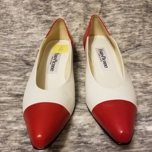 Evan picone low heels red and white
